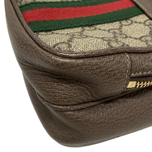 Auth GUCCI Ophidia 546595 Beige Dark Brown Multi PVC Leather - Shoulder Bag - Picture 5 of 16